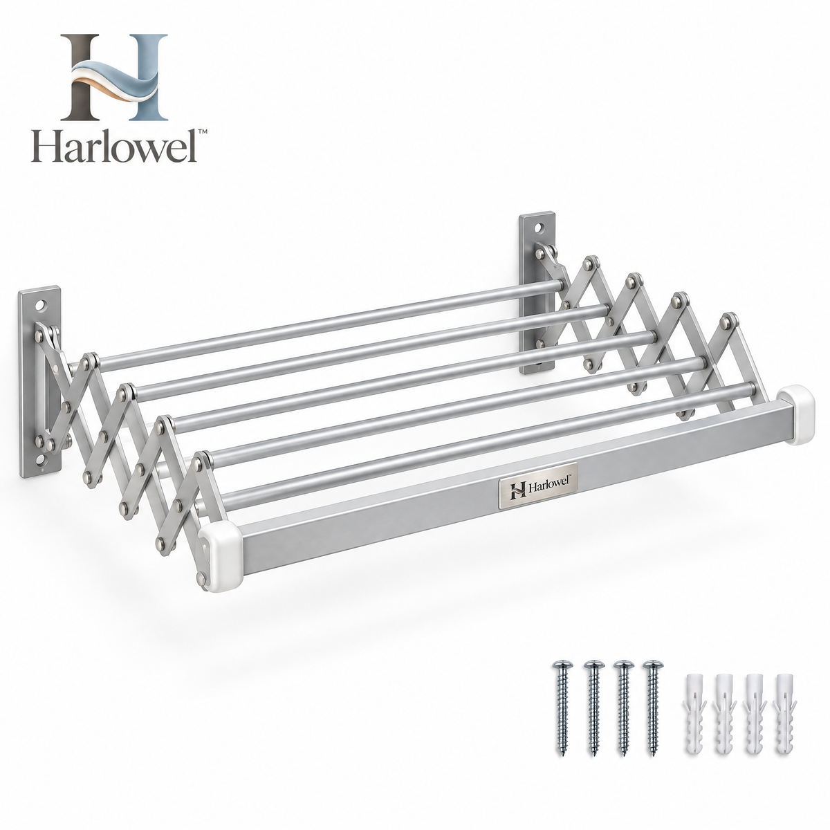 Harlowel™ ExtendAir Wall-Mounted Retractable Drying Rack – Space-Saving Expandable Clothes Airer for Laundry Rooms, Bathrooms & Balconies