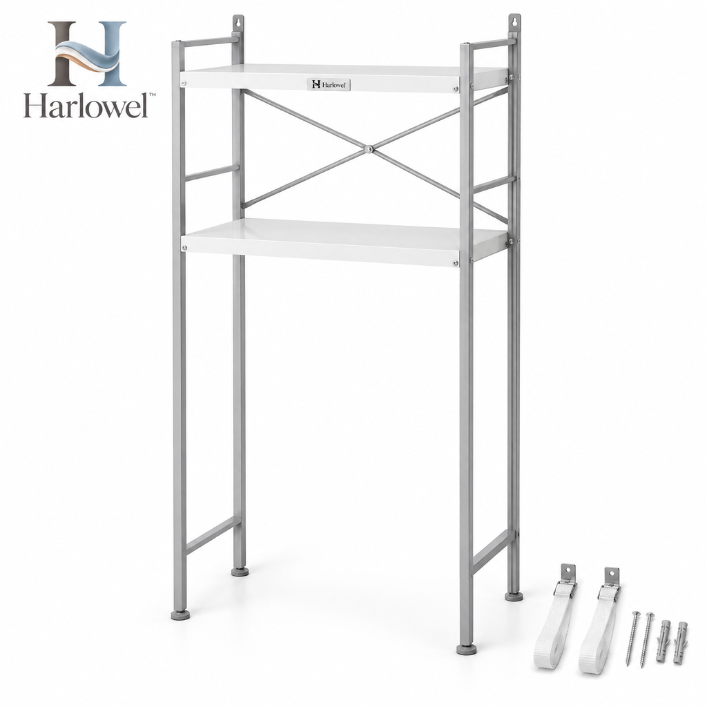 Harlowel™ AboveWash Over-the-Washer Storage Rack – Multi-Tier Laundry Organizer for Detergent, Towels & Utility Supplies