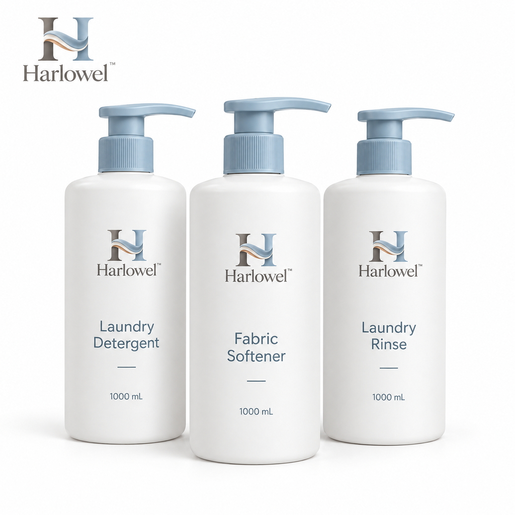 Harlowel™ PourKeep Laundry Dispenser Bottles – Refillable Storage Containers for Detergent, Fabric Softener & Laundry Essentials