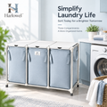 Harlowel™ SortEase 3-Section Laundry Hamper – Triple Compartment Clothes Sorter for Lights, Darks & Everyday Laundry
