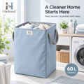 Harlowel™ FoldNest Collapsible Laundry Hamper – Space-Saving Clothes Basket with Carry Handles for Bedroom, Bathroom & Laundry Room
